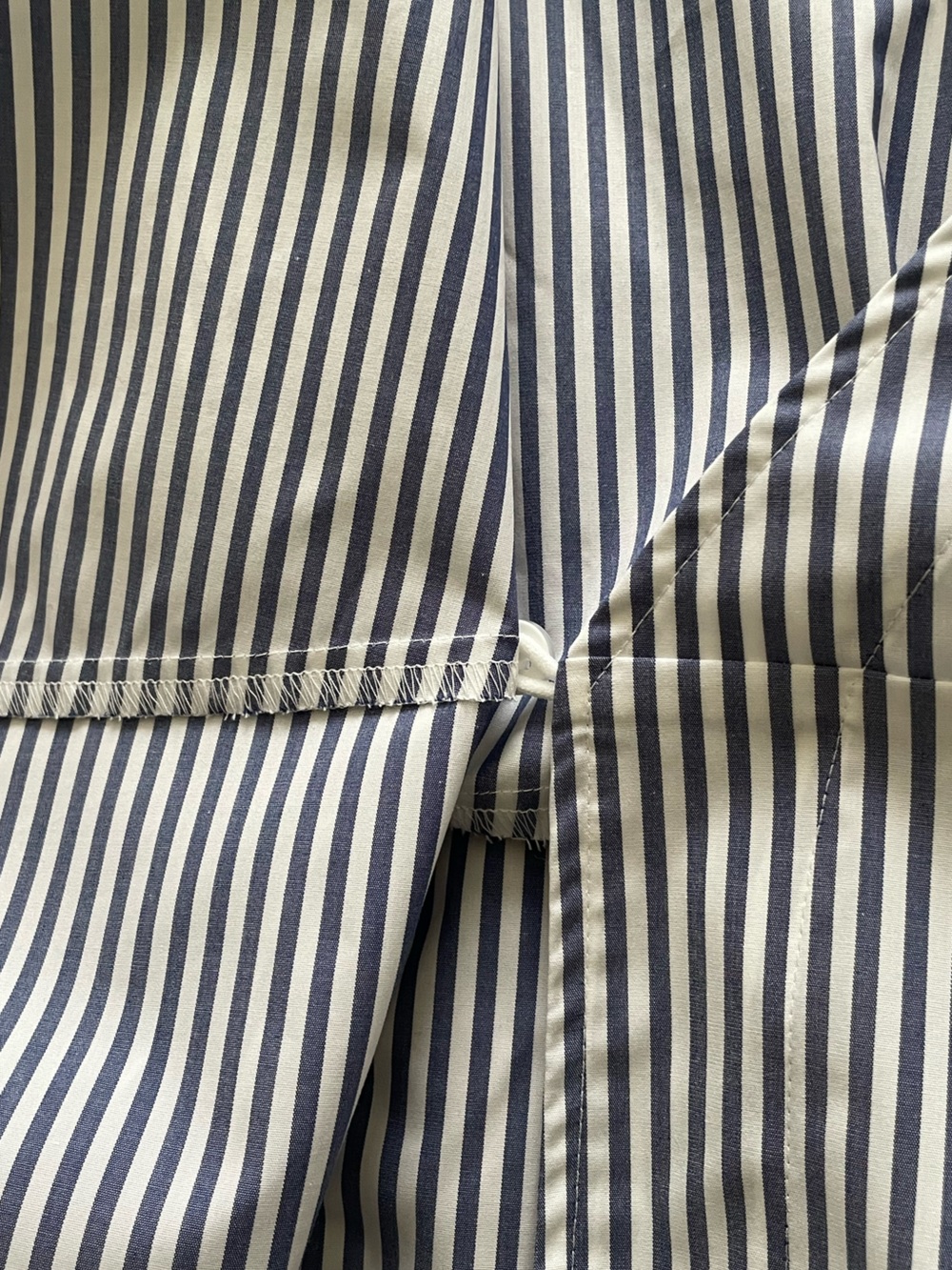 NEW SPANX Blue White Striped Wrap Shirt Dress Long Sleeve Stretch Cotton, Size S - Picture 14 of 14